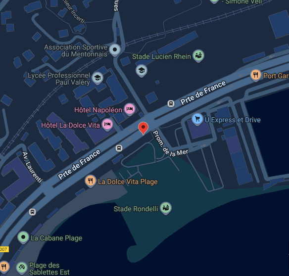 plan montrant le site de départ de Menton sun race